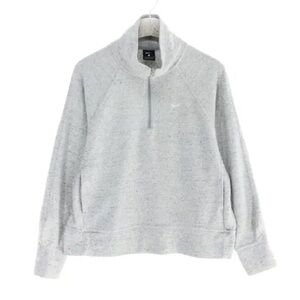 Nike Women’s Light Gray Quarter-Zip Sweater